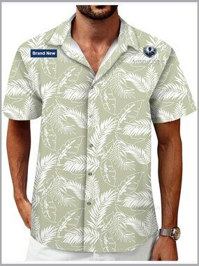 Men's Tropical Button Down Shirt Short Sleeve Summer Beach Vacation